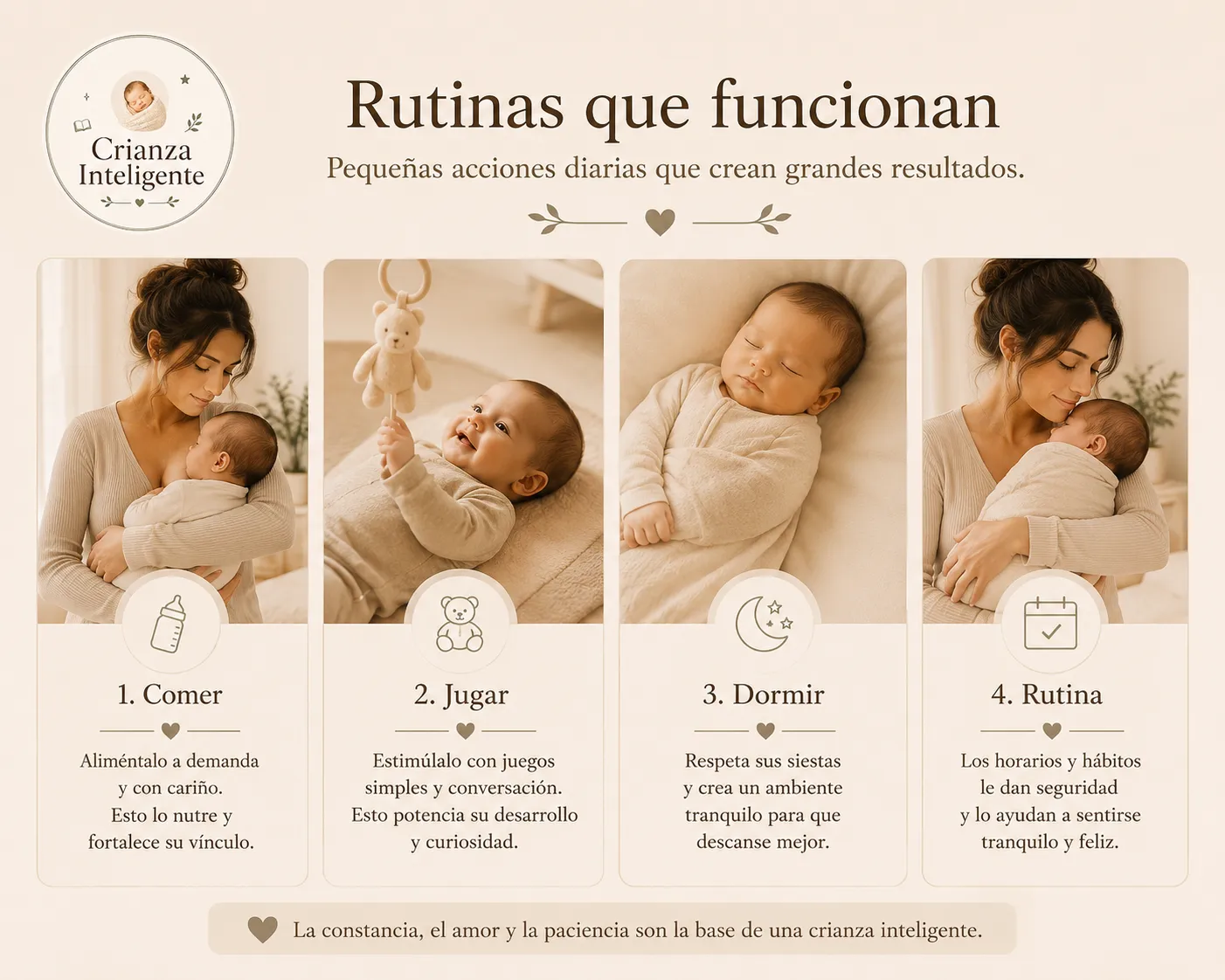 La rutina de oro: comer, jugar, dormir